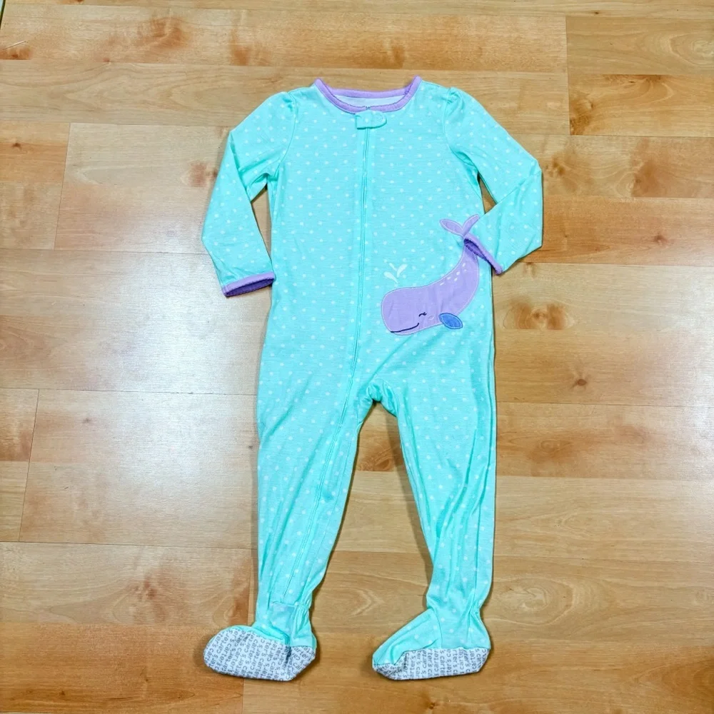 Carters 2-Piece Lightweight Ocean Graphic Footie Pajamas Bundle Size 3T